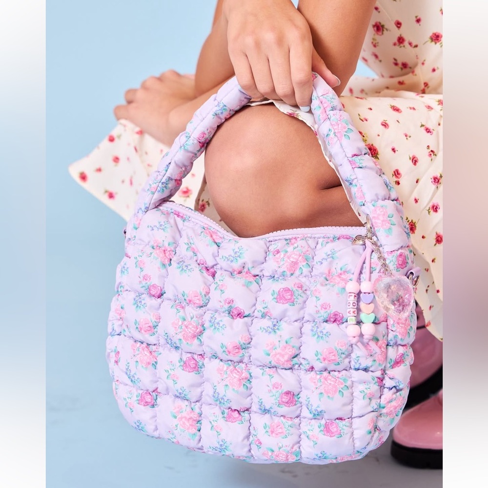 Brand new with Tags OMG Miss Gwen’s Lavender‎ Floral Quilted Purse